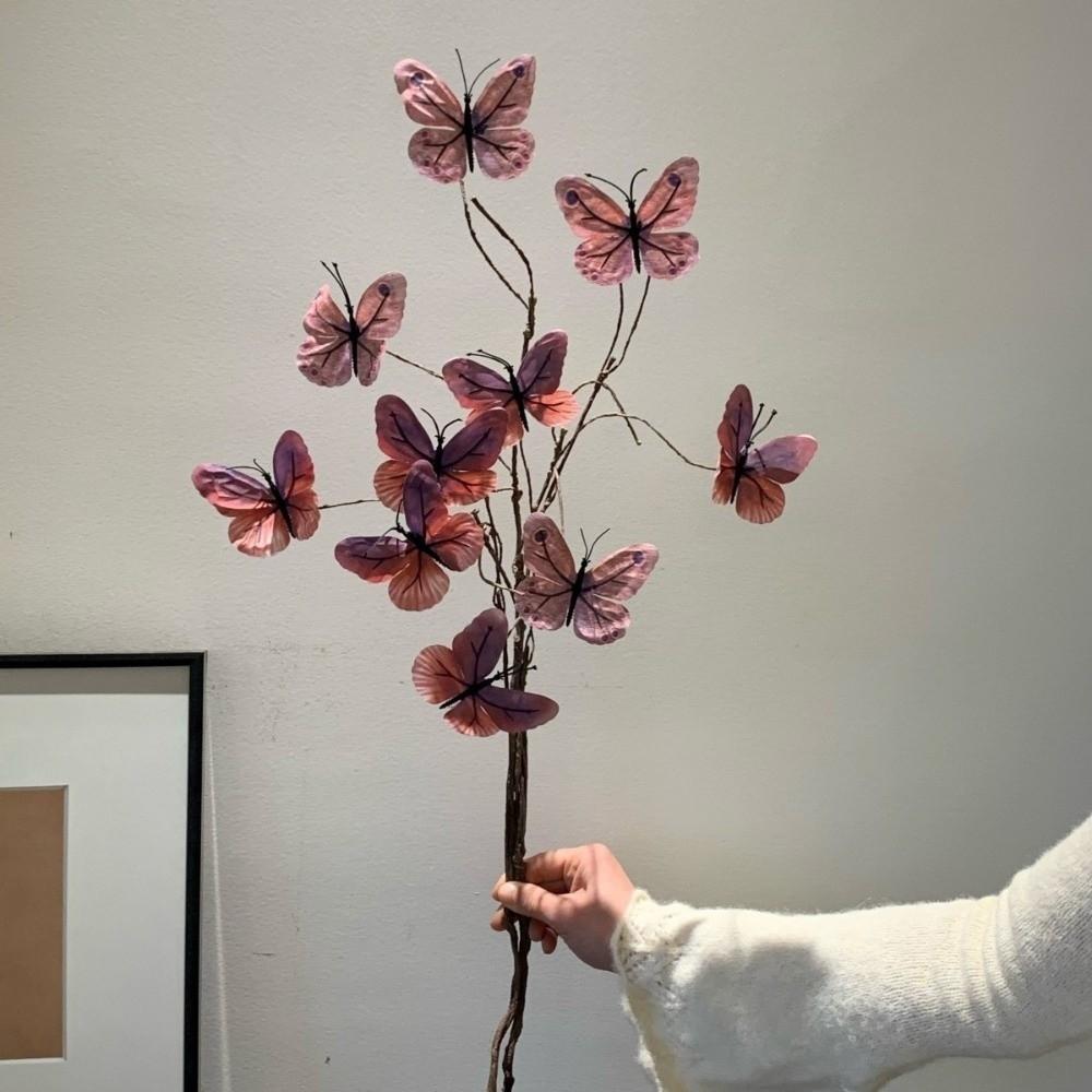 Aesthetic DIY Simulation Butterfly Photography Prop 3D Artificial Dead Branch Desktop Decorations Fake Flower Home Decor