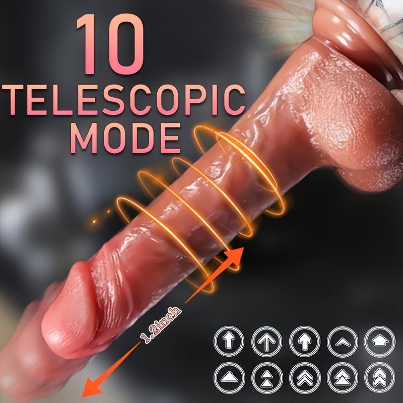 Realistisk elektrisk og teleskopisk dildo med sugekoppdildoer for kvinner, sexleketøy for voksne, massasje onani for kvinner, vaginal G-punkt og anallek