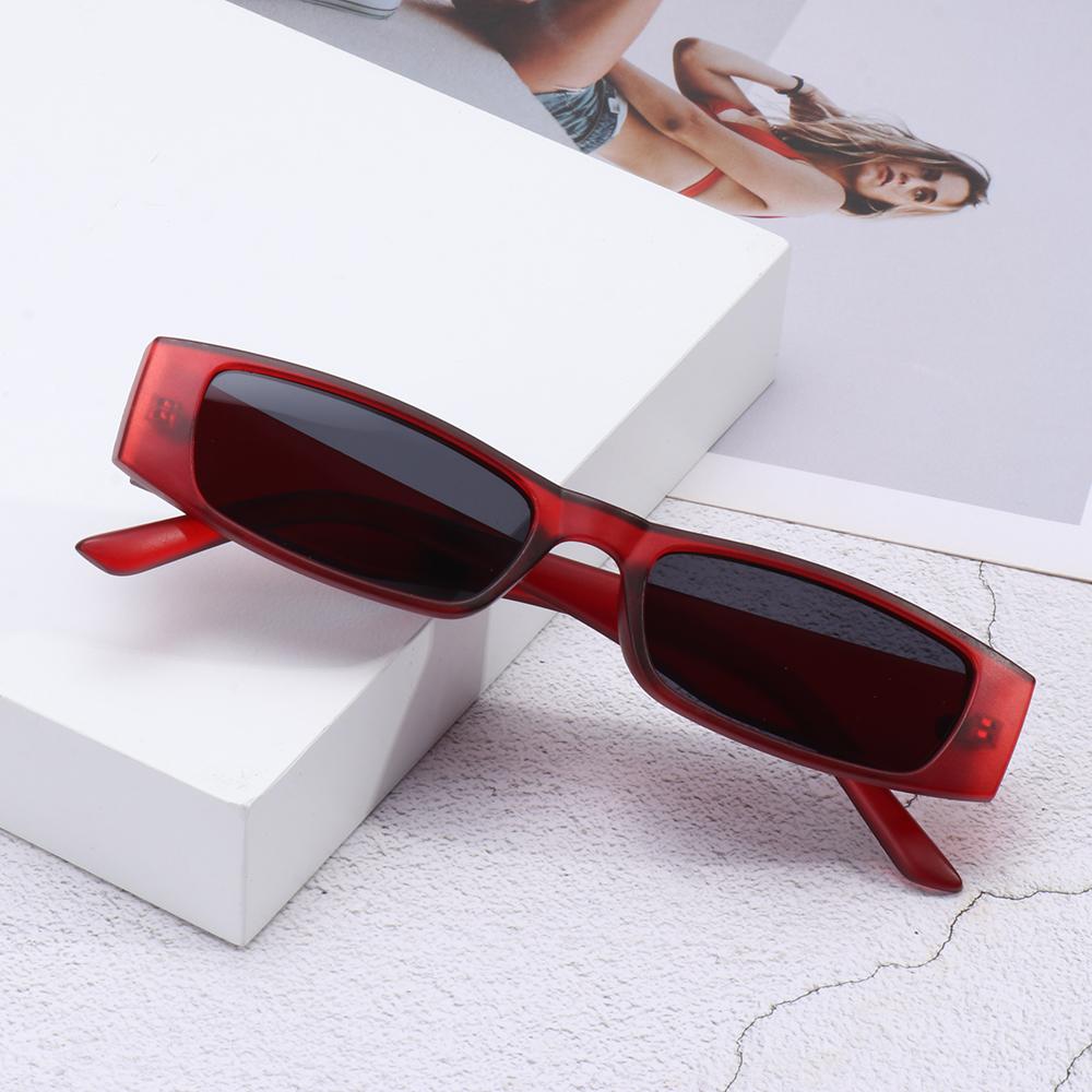 1PC Unisex Small Narrow Rectangle Frame Sunglasses Retro Vintage UV400 Protection Trendy Streetwear Eyewear Fashion Sun Glasses