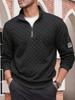 Men's Tactical Fleece Plaid Zipper Hoodie with Stand Collar