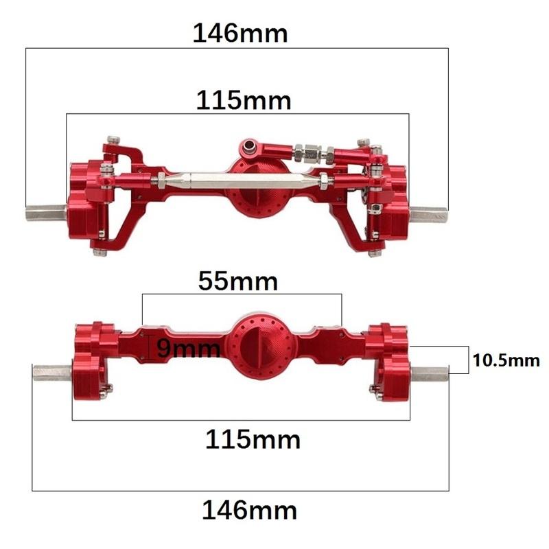 MN99S MN D90 D91 D96 MN98 MN45 CNC Metal Front and Rear Portal Axle Set 1/12 RC Car Upgrade Parts
