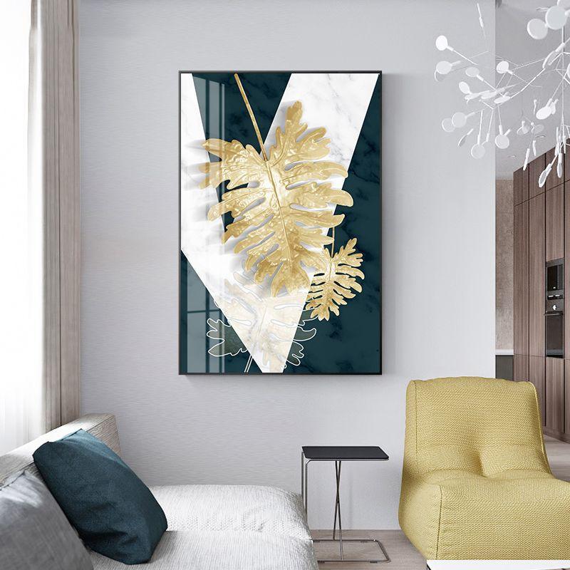 No Framed Abstract Ginkgo Gold Leaf Canvas Painting Wall Art Pictures for Living Room Bedroom Wall Home Poster