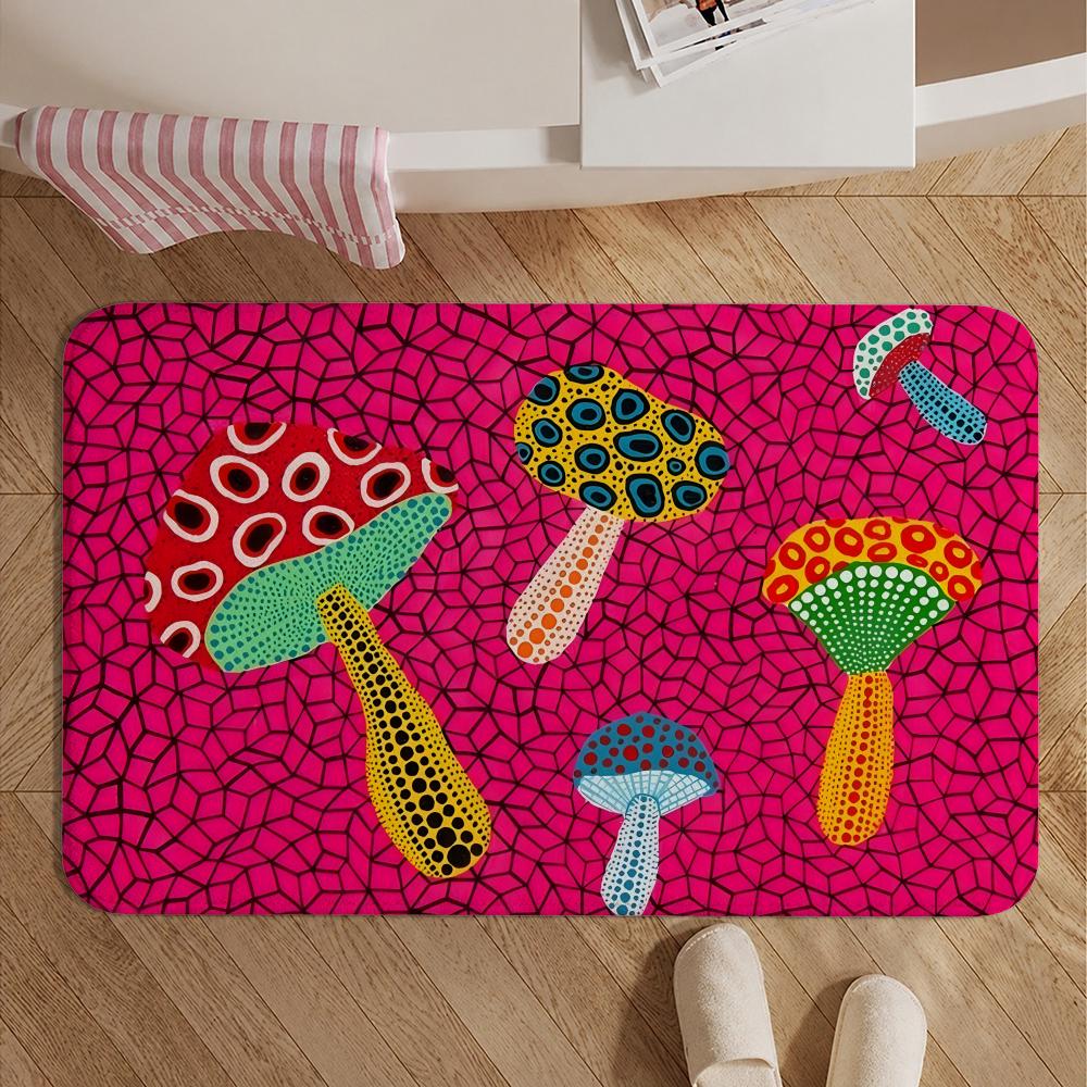 Artist-Yayoi KusamaS Floor Mat Soft Non-Slip Bath Mat, Bedside Carpet, Absorbent Doormat for Home