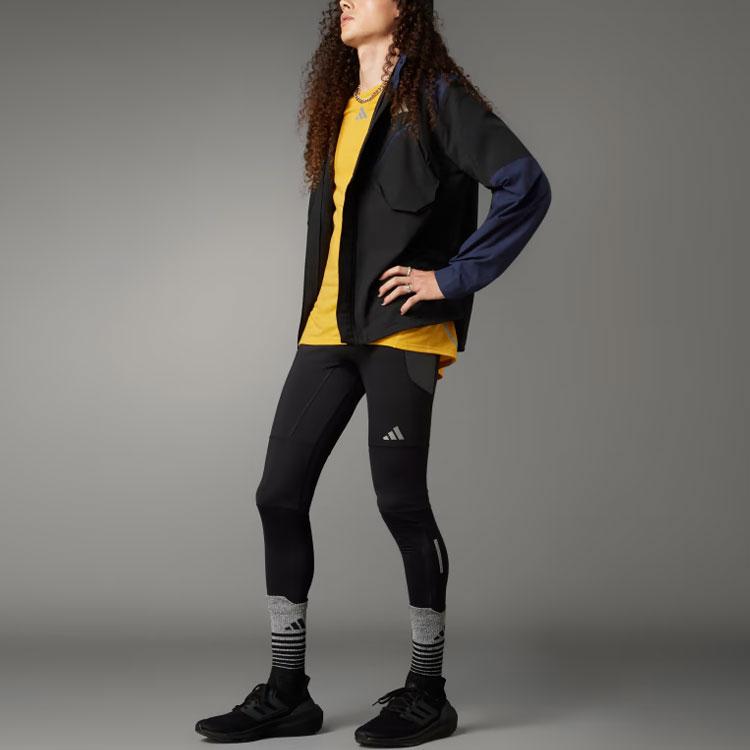 Adidas Ultimate Running Conquer The Elements Cold.Rdy Leggings With Contrast Logo Men Bottoms Black IB6386