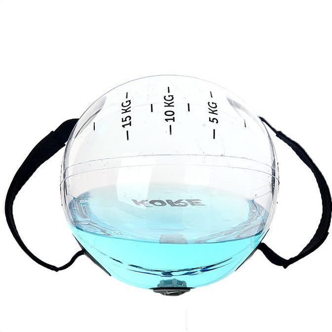 Transparent Water Ball: Inflatable, Weighted Fitness Ball with Handle for Exercise and Weightlifting