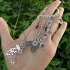 Handmade Witchy Skull & Moon Crystal Stone Charm Earrings