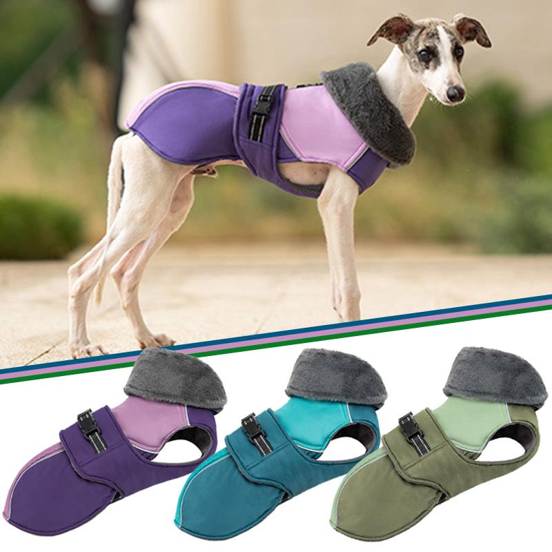 Dog Winter Jacket Small Medium Dogs High Fur Collar Dog Vest Coat Reflective Soft Padded Warm Dog Clothes Thicken Puppy Outfit