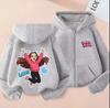 Cartoon Print Hoodie for Girls, Spring/Autumn Casual Breathable Hooded Cardigan Top Outerwear