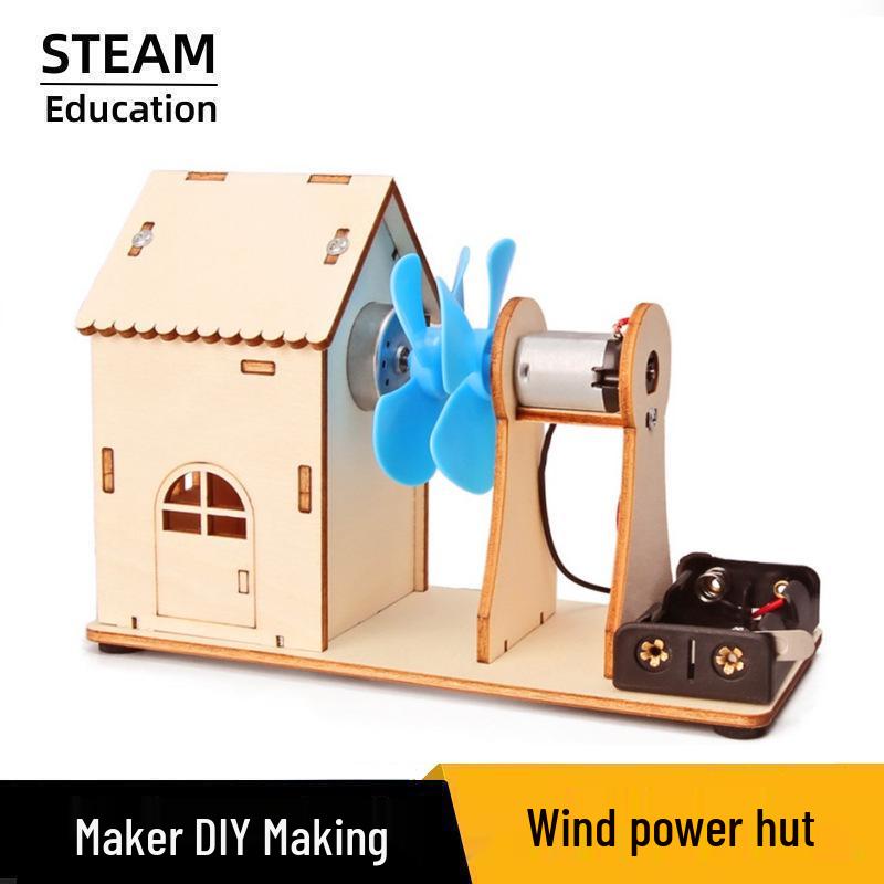 DIY Wind Power Generation Kit for Kids Science Projects Wooden