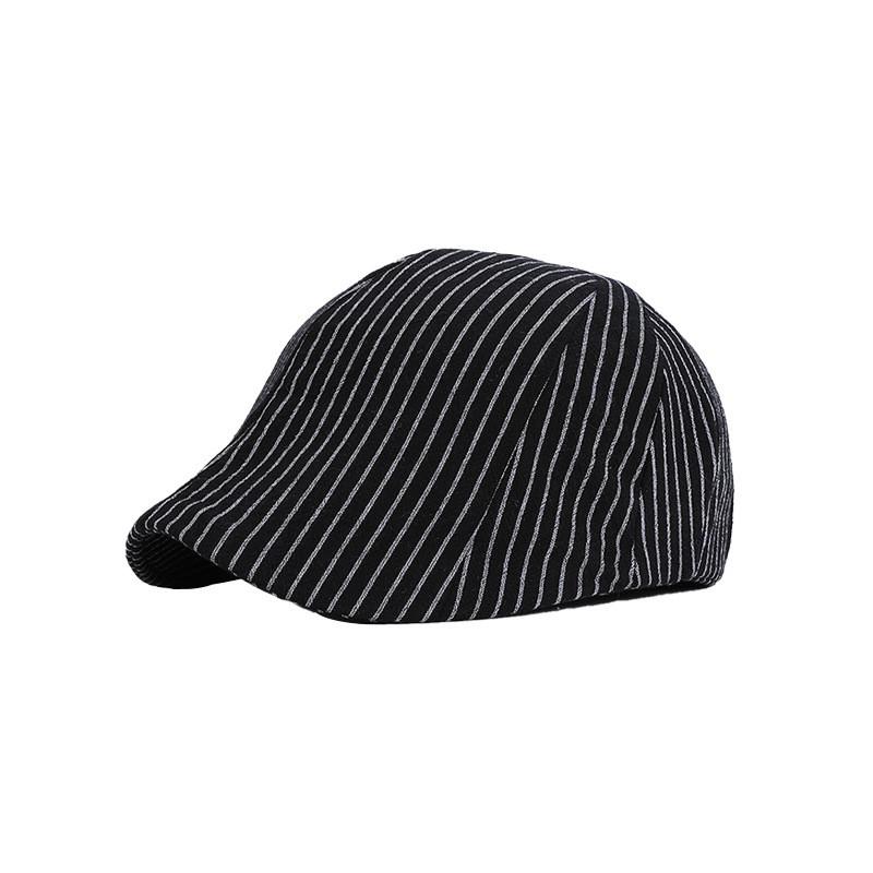 Sun Protection Cotton Striped Beret Hat For Women Spring And Summer Outdoor Casual Fashion