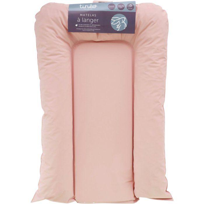 Matelas à langer - TINEO - FLOCONS - PVC - Rose poudre