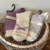 1/3 Purple Floral Socks Children's Middle Socks Autumn Cute White Bow Middle Socks Sweet Retro Lace Socks