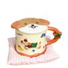 Smart Dachshund Dog Ceramic Cup Mug with Lid Student Water Cup Home Souvenir Birthday Gift Couple Cup