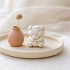 3D Printed Cute Pig Bouquet Figurine, Matte White Animal Sculpture, Smooth Decor Ornament with Rose & Bow, Stable Statue for Desktop Car Entrance
