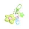 Shiny Five Petal Flower Star Keychain Candy Color Alloy Bag Charm Accessory Decoration For Women Girls Lady