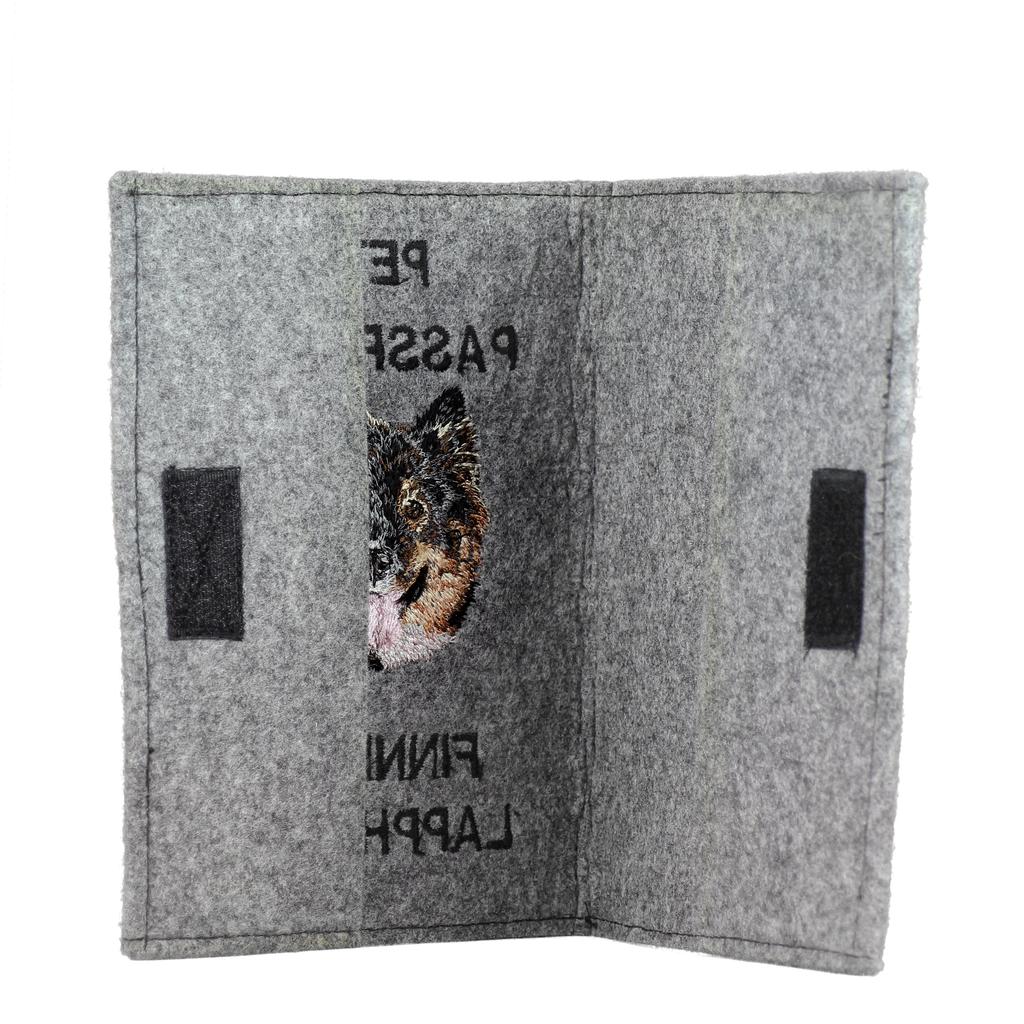 Finnish Lapphund, Finnish Lapponian Dog - Dog passport case, document case, gift for the traveller from the Art-Dog brand