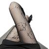 Calze a rete velate da donna - Motivo a pois e cuori, Opzioni sexy in bianco e nero, Taglie grandi disponibili per primavera e autunno