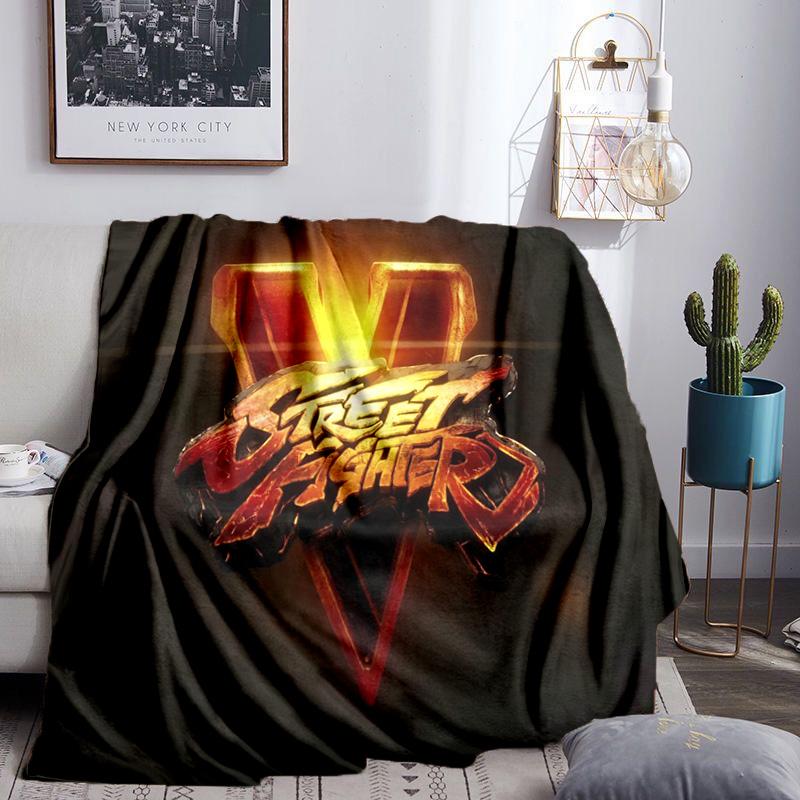 Fighter Game Throws Blanket Flannel Blankets Plush for Couch Bed Gifts for Men Women Travel Picnic Blanket Christmas Fan Gifts