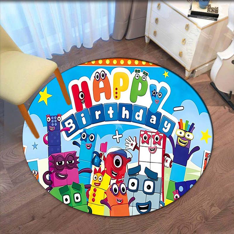 Numberblocks Printed Round Rug Carpet Chair Rug Area Rug Entryway Doormats,for Office Chair Living Room Bedroom Kitchen Room.