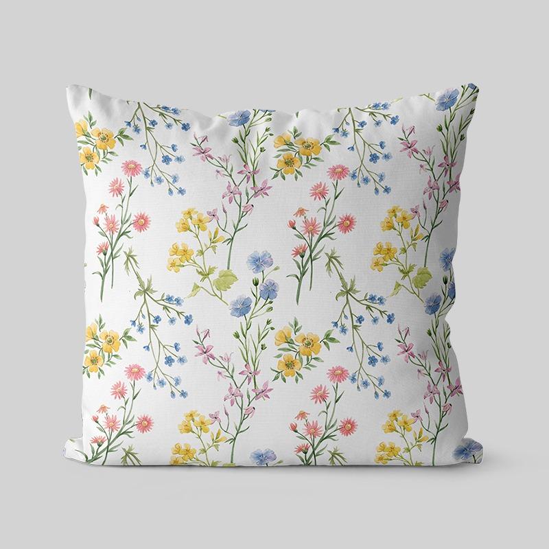 Retro Flower and Bird Pillowcase Dormitory Decoration Office Living Room Sofa Home Pillowcase