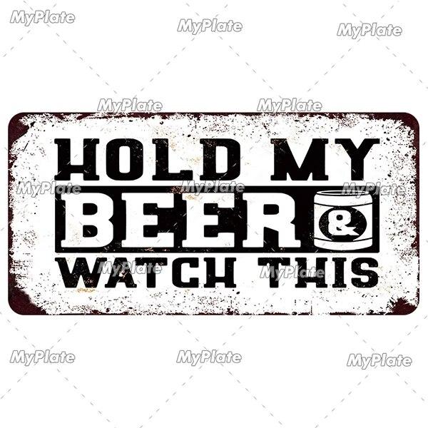 Drinking Beer Licenses Plate Garage Plaque Metal Tin Sign Decorative Car Plate For Living Room Door Club Garage Wall Decoration