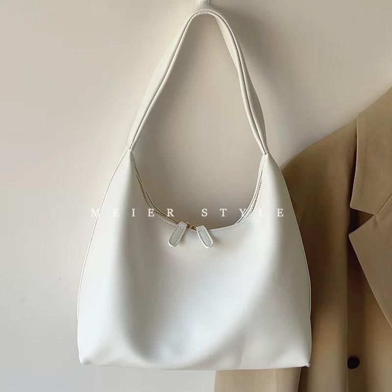 Soft leather simple shoulder bag women's fashion versatile niche underarm bag high-end large-capacity bag