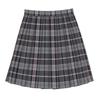 Achai's Plus size JK Chubby Girl Original Preppy White Long Short Sleeve Waist Hugging Shirts Blue Plaid Pleated Skirt Set