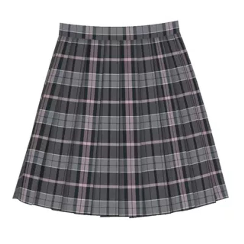 Achai's Plus size JK Chubby Girl Original Preppy White Long Short Sleeve Waist Hugging Shirts Blue Plaid Pleated Skirt Set