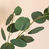 6Pcs Nordic Simulation Soft Rubber Feel Circular Eucalyptus Home Soft Decoration DIY Bouquet with Green Plants.