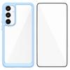 For Samsung Galaxy A35 5G Phone Case WANLONFENG XC Series TPU Acrylic Cover with Tempered Glass (Big Lens Hole)