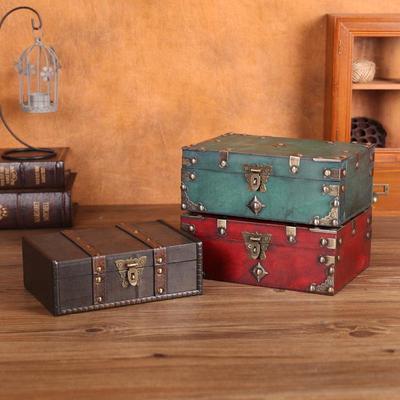 European-Style Antique Wooden Jewelry Storage Box - Decorative Gift Box