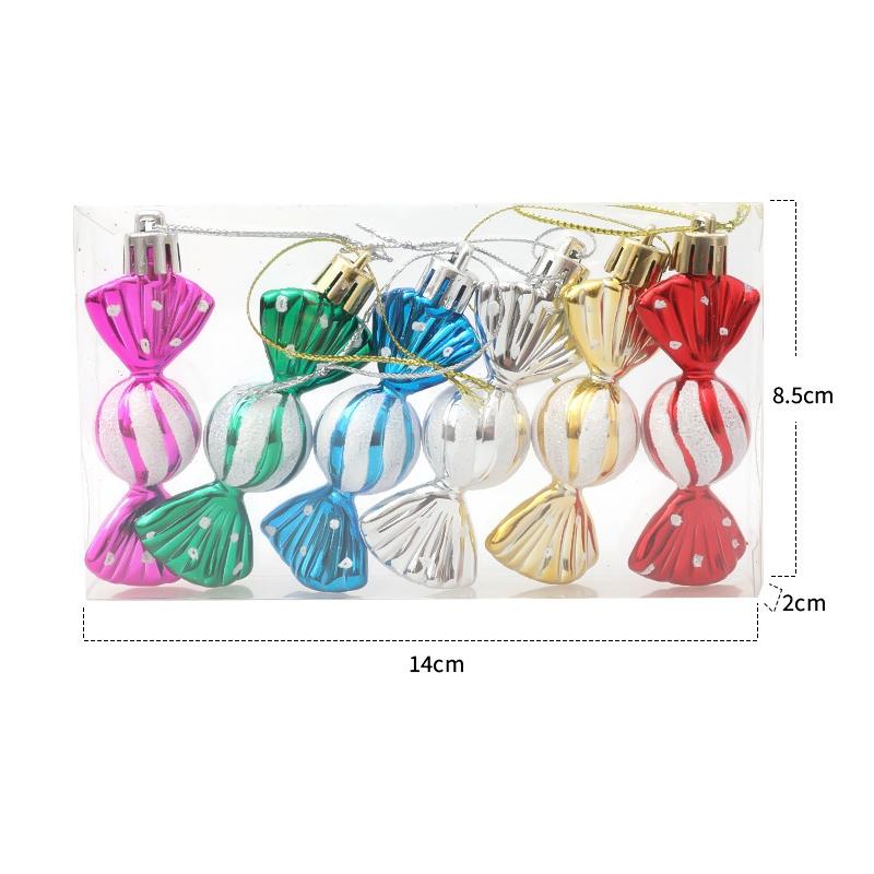 

6pcs/box Christmas Candy Pendant Xmas Tree Hanging Ornaments Christmas Decorations Ideal For Home 2026 Navidad Noel New Year