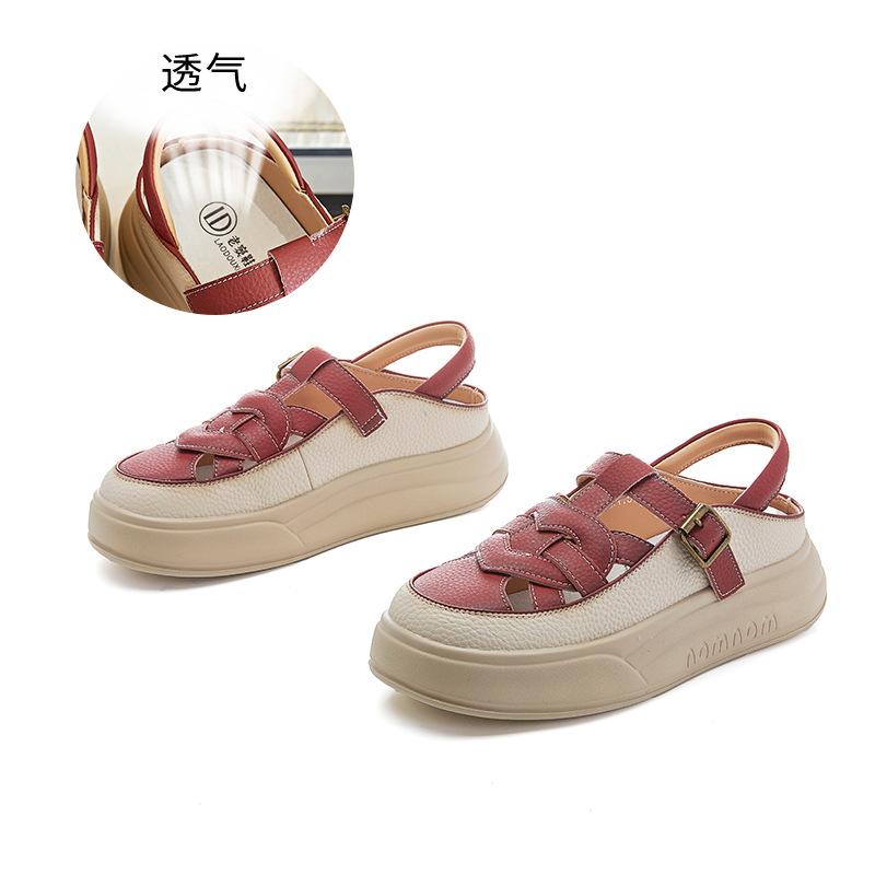 Small size 34 large size 41 bag head sandals 2025 summer new thick-soled heightening sports sandals casual beach sandals