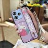 Dirt-resistant Wristband Phone Case For ZTE Blade A73 4G/V50 Smart Anti-knock Cartoon Wrist Strap Phone Holder Soft Case