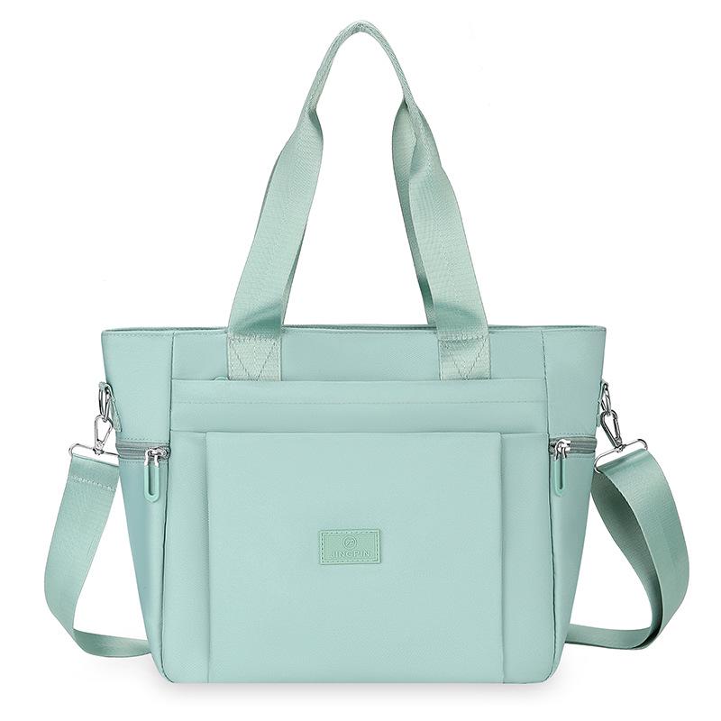 

Универсальная женская большая нейлоновая сумка-тоут - на одно плечо, простая сумка в корейском стиле для шопинга зелёный