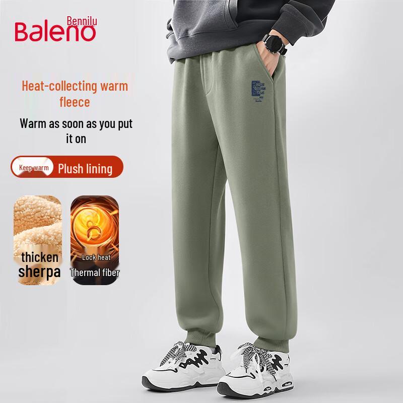 

Baleno Men s Fleece-Lined Letter Print Joggers 3XL