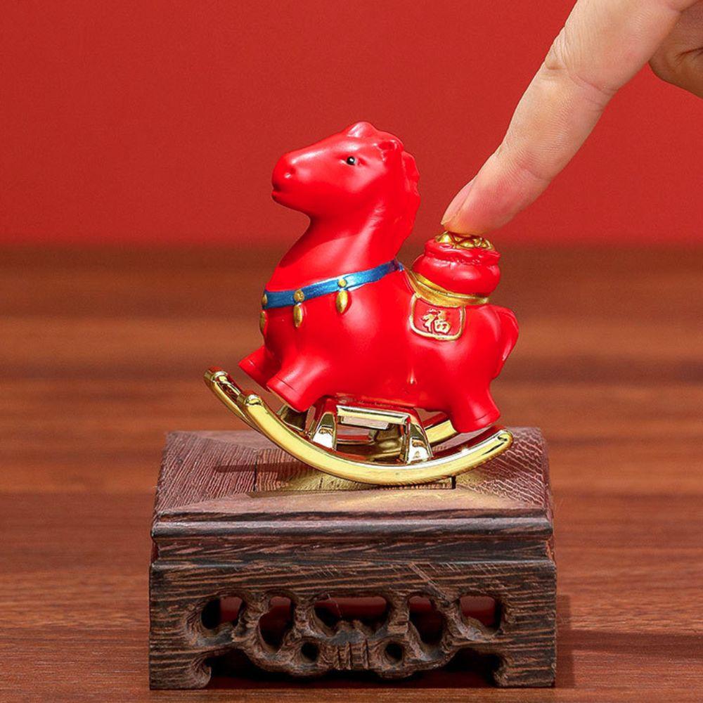 Mini Year of The Horse Zodiac Ornament Resin Horse Mascot Statue Pony Sculpture  Study