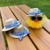 New 2Pcs Miniature Straw Hat Mini Doll Straw Hats With Bow Hat Doll House Ornament Hand Weaved Dollhouse Accessories