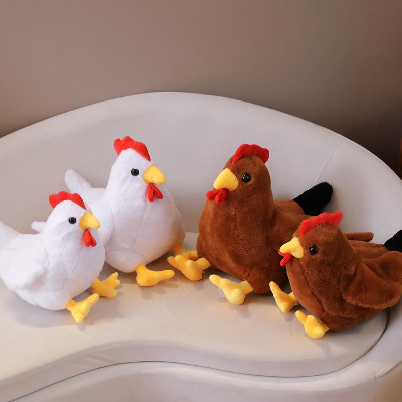 Cute Simulation Big Cock Doll Plush Toy Chick Hen Doll Kindergarten Baby Soothing Doll