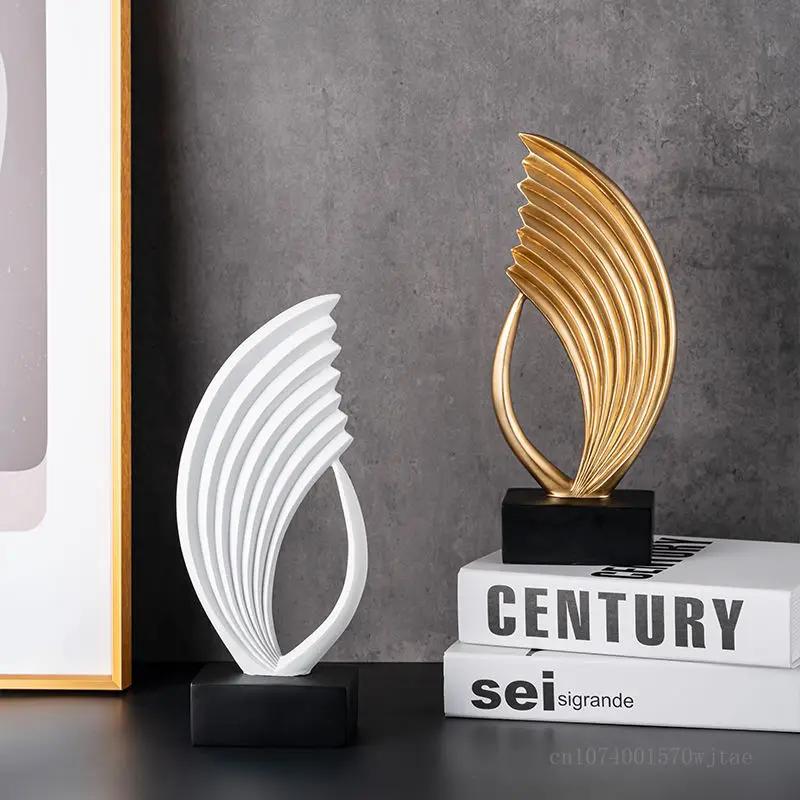 Creative Modern Luxury Resin Decor White Golden Sailing Home Living Room Office Bookcase TV Cabinet Desktop Study Decoration 1Pc