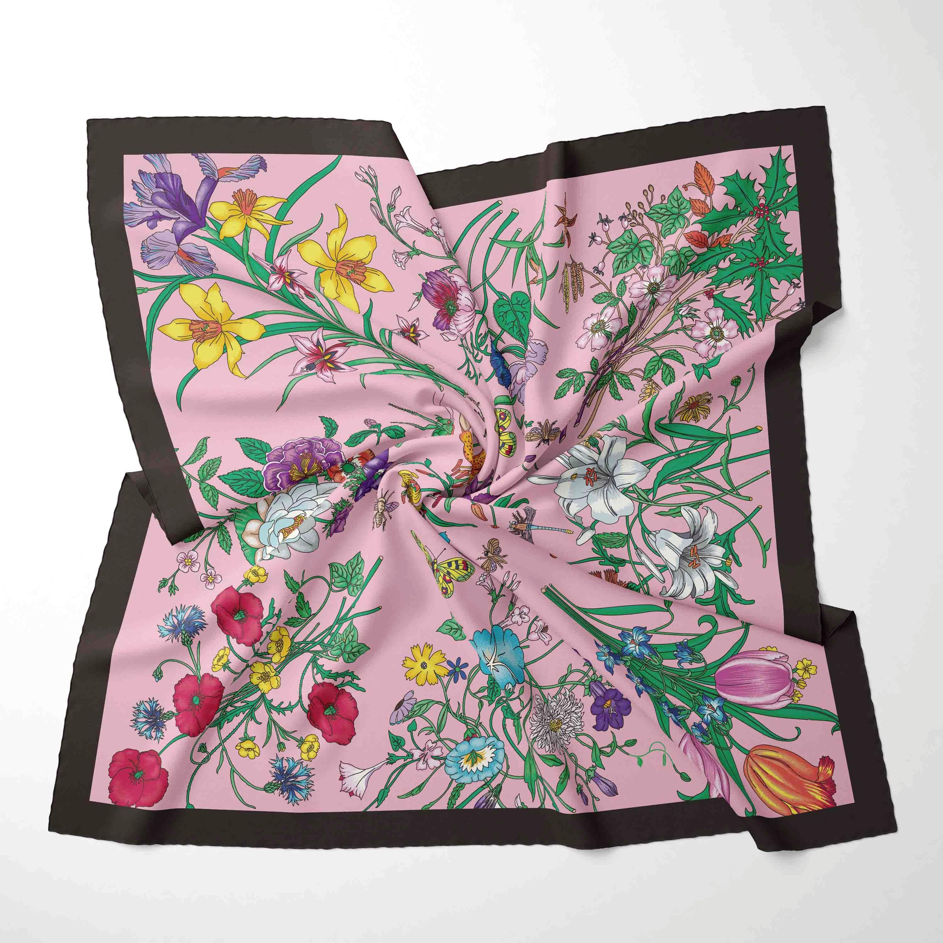 

70cm*70cm Designer Chiffon New Summer Silk Scarf For Women Cotton Ladies Bandana Fashion Shawls and Wraps Scarves foulard 70CM 27 inch