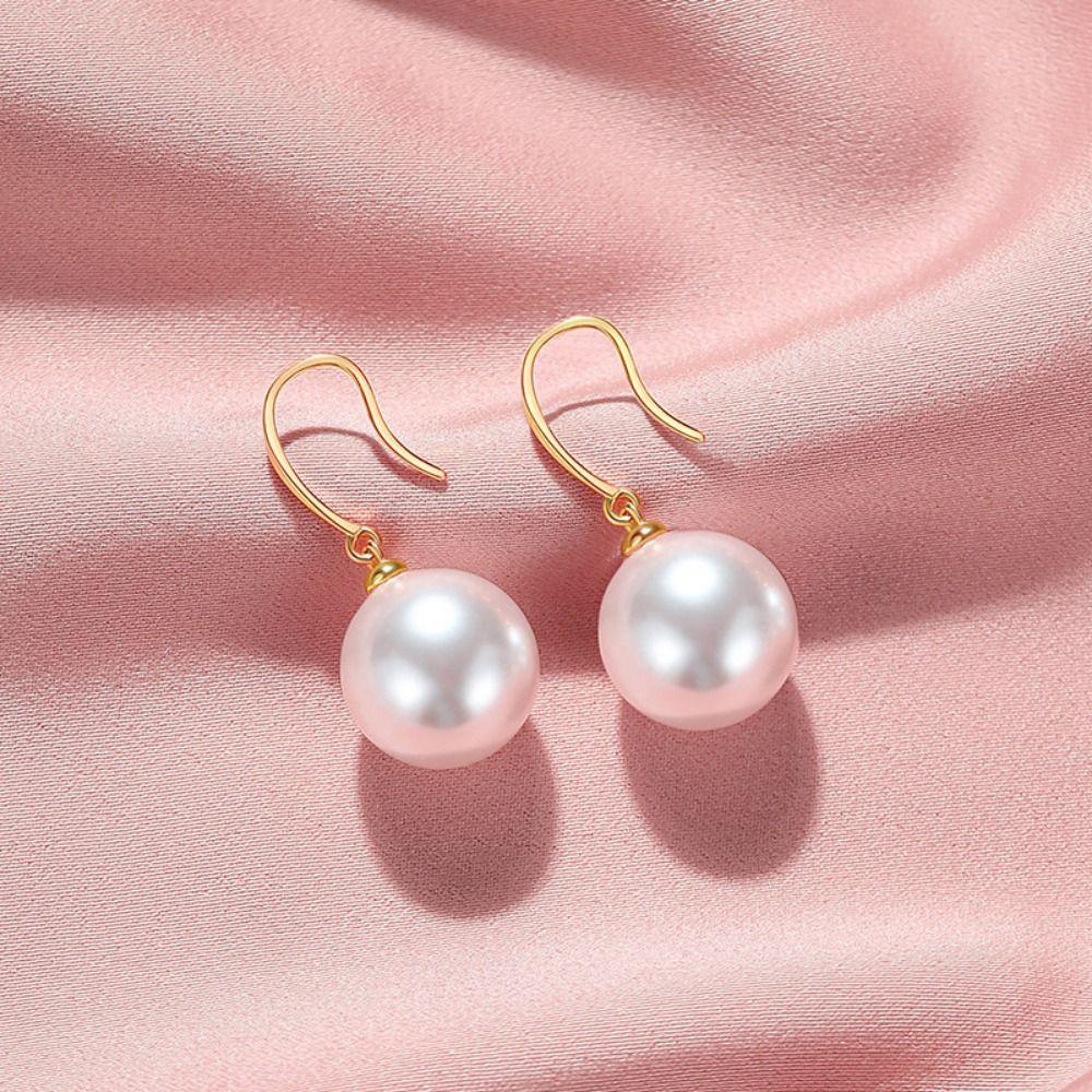 Shell Beads Long Earrings Simulation Freshwater Pearl Ear Hook Simple Drop Earrings  Female