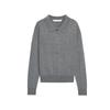 Autumn New Women Clothes Idle Style Decorated Row Button Long Sleeve Polo Shirt Collar Plain Stitch Knit 2142271