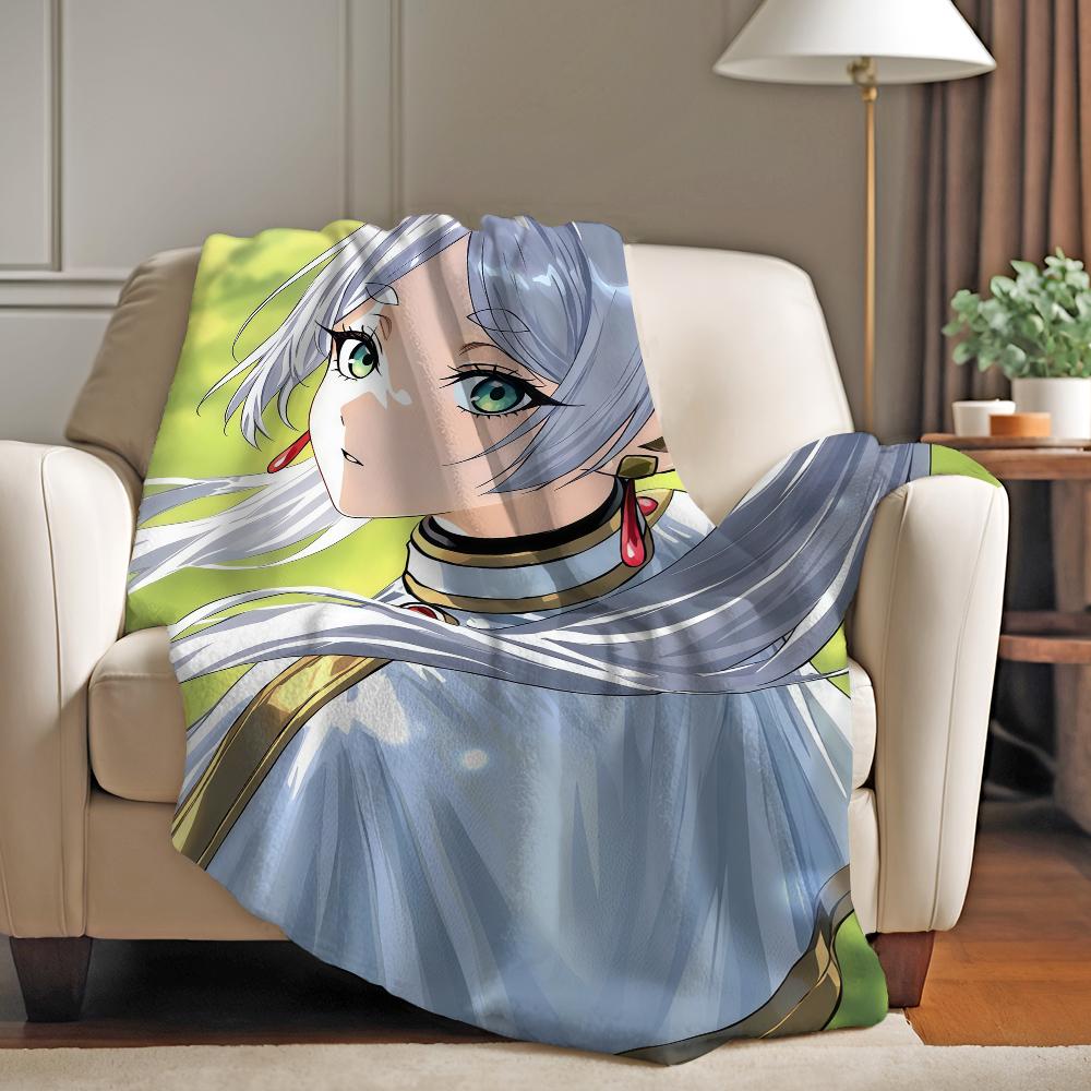 Adventure anime F Frieren Blanket For Sofa Office Bed Plane Travel Sleep Read Relax Camping Soft And Warm