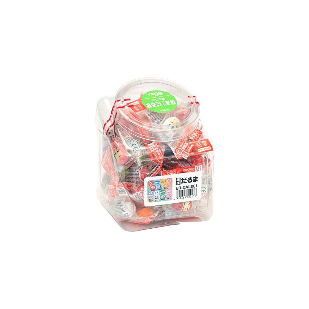 Iwako Eraser, Lucky Daruma, 60 pieces, SCERDAL001
