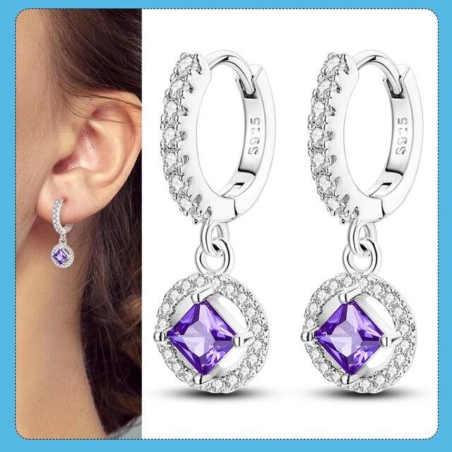 2023 Sparkling Pave Silver 925 Earrings Fit Original Charms Hoop Earrings For Women Earrings Fine Jewelry Gifts