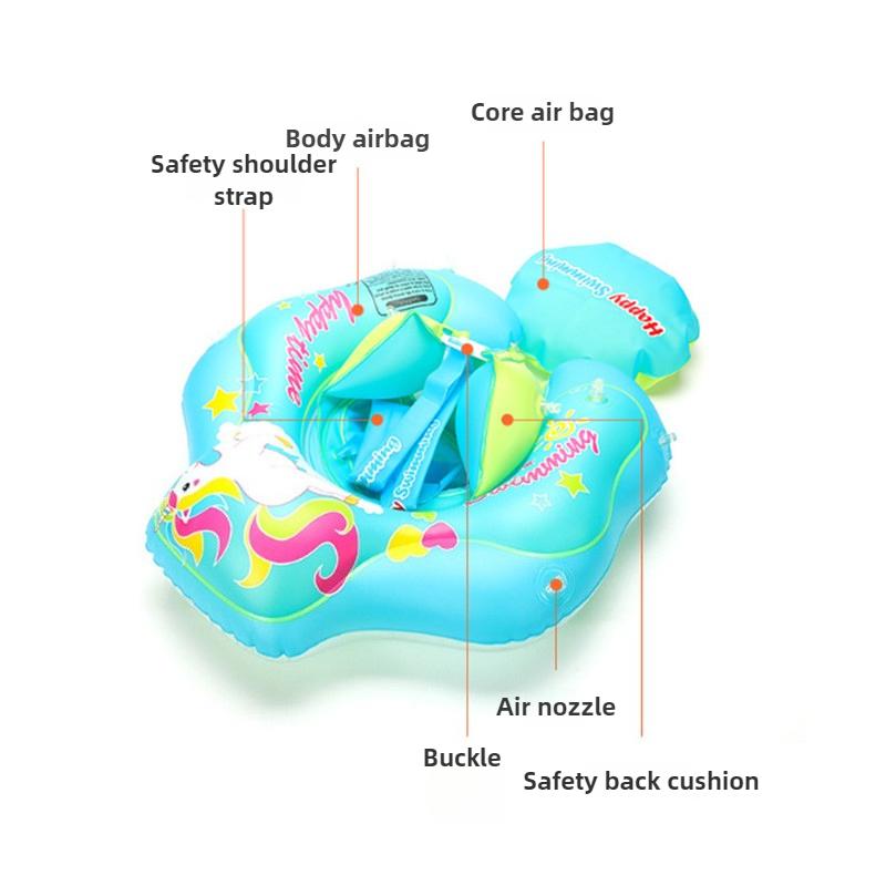 Swimming Pool with Roof Baby Prone Circle Children Swimming Circle High Airbag Anti Rollover Sunshade Baby Inflatable Seat Ring