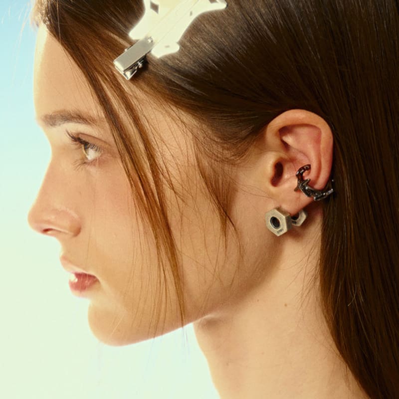 SENTIMENTS NO.492 [BURNISH] NUT EARRING