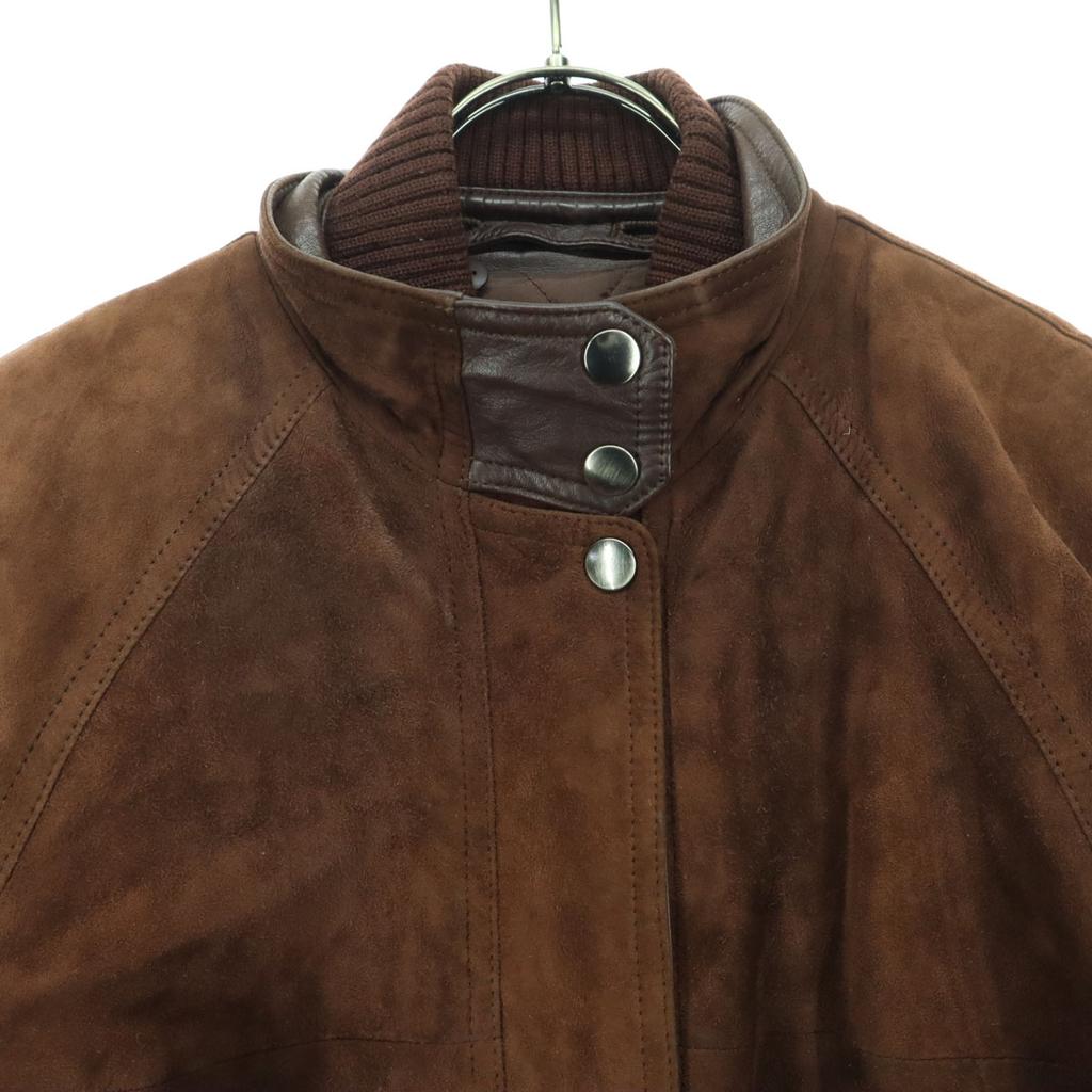 Made In Japan Long Sleeve Suede Leather Coat 9 Quilted Sheepskin Liner Women Used
