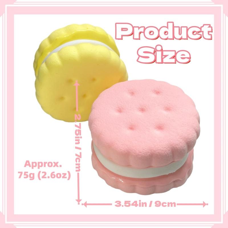9cm Pomalu se vracející Squishy hračky, 3vrstvá Super měkká Realistická Sendvičová sušenka Mačkací hračka, Jídlo Squishies pro úlevu od stresu